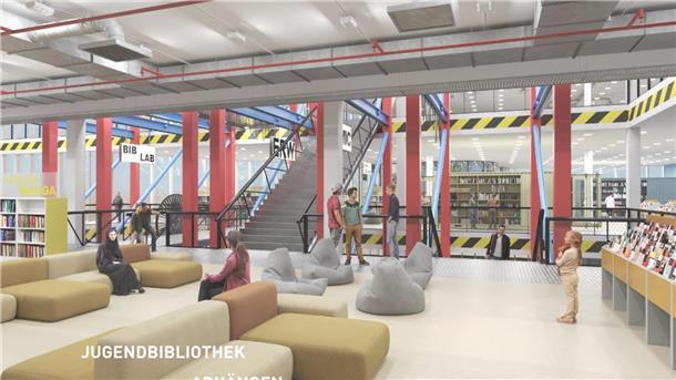 Visualisierung Zukunft der StadtbibliothekSCHRAMMEL ARCHITEKTEN STADTPLANER