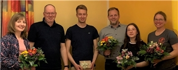 Vorsitzender Renke Hessenius (2. von links) bedankte sich bei Lena Ennen-Hansing, Immo Hullmann, Eike Hessenius, Isabella Buhr und Annelie Hedden.