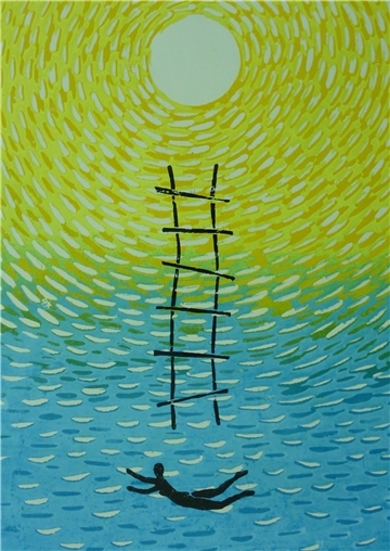 „Wasserwelten“ heißt dieses Werk von Christine Pape.