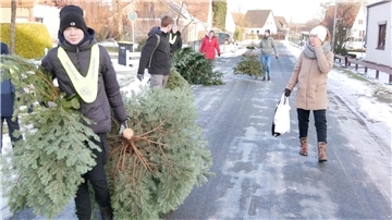 Weihnachtsbäume schleppen für einen guten Zweck. Das ist Ehrensache für die Konfirmanden in Tarmstedt.
