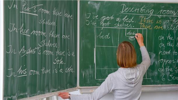 Eine Schultafel. 
