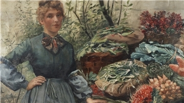 Wer möchte da nicht zugreifen? Aline von Kapff malte die „Gemüseverkäuferin“ 1887/88. Wie es an ihrem Stand roch, müssen sich die Besucher der Kunsthalle vorstellen.