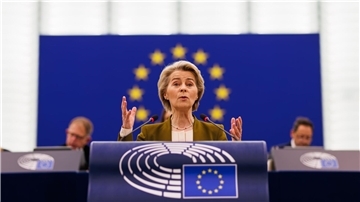 Will den Mitgliedsländern Vorschläge für Sanktionen gegen extremistischen Minister und gegen gewalttätige Siedler unterbreiten: EU-Kommissionspräsidentin Ursula von der Leyen.