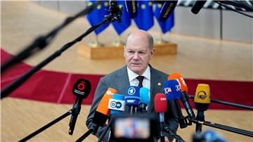 „Wir haben uns als Staaten verpflichtet, dass wir auch zukünftig der Ukraine etwas schulden, was ihre Sicherheit betrifft“: Olaf Scholz.