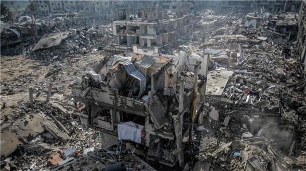 Zerstörungen in Gaza-Stadt. 27 Prozent der Bevölkerung in Deutschland halten das Vorgehen Israels gegen die Hamas im Gazastreifen für angemessen.