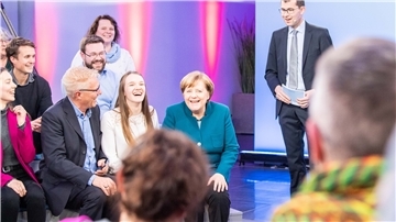 Bundeskanzlerin Angela Merkel beim Bürgerdialog.