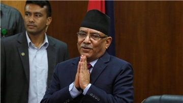Zum dritten Mal Premierminister des Landes: Pushpa Kamal Dahal.